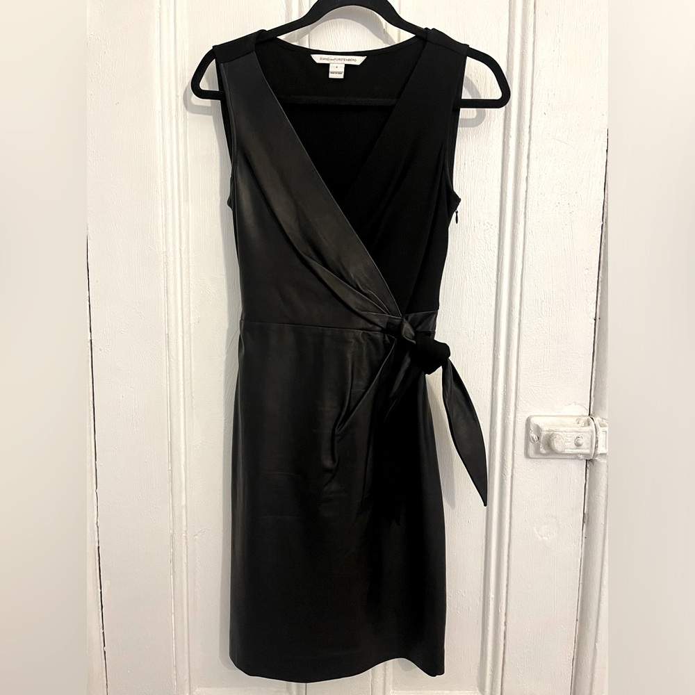 Diane Von Furstenberg Leather Wrap Dress